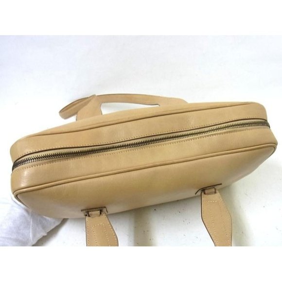 Gucci Vintage Satchel Camel Brown Leather RARE 2 Handle - Picture 9 of 10